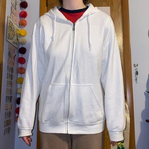 bright white pretty little thing zip up hoodie